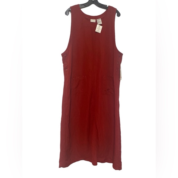 White Stag Dresses & Skirts - NWT White Stag Red Maxi Embroidered Pockets Fall Jumper Dress - Size XL
